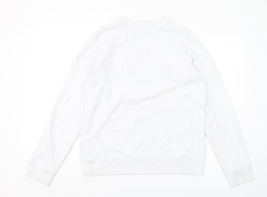 Hollister Unisex White Pullover Sweatshirt Size S