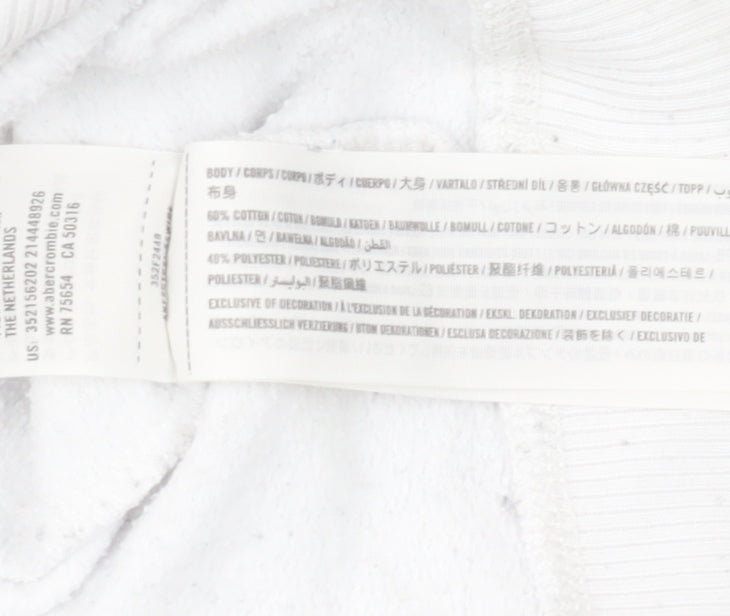 Hollister Unisex White Pullover Sweatshirt Size S