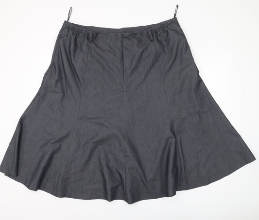 Damart Women's Grey A-Line Knee Length Skirt Size 24