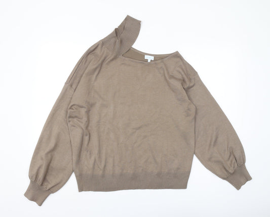 Womens UK Size L Blue Vanilla Brown Pullover Jumper