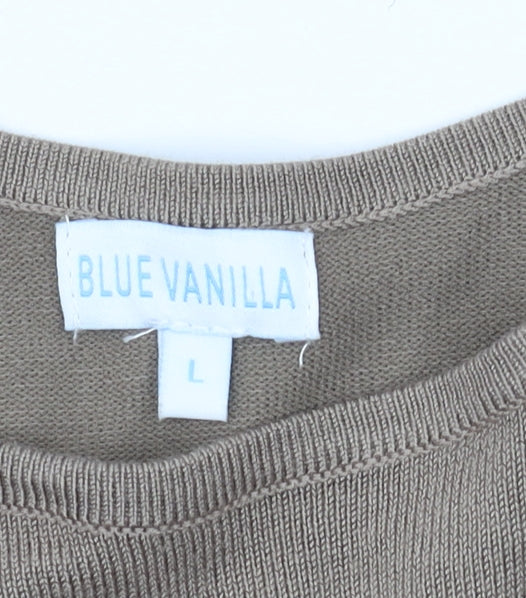 Womens UK Size L Blue Vanilla Brown Pullover Jumper