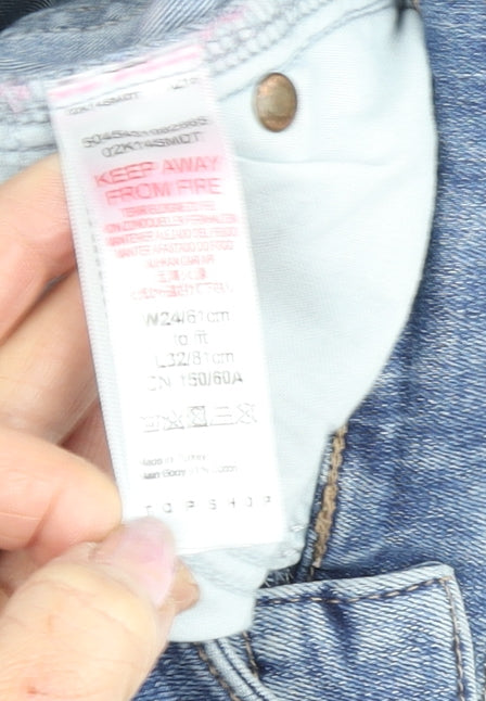 Topshop Women’s Blue Skinny Jeans, Size 8, Mid-Rise