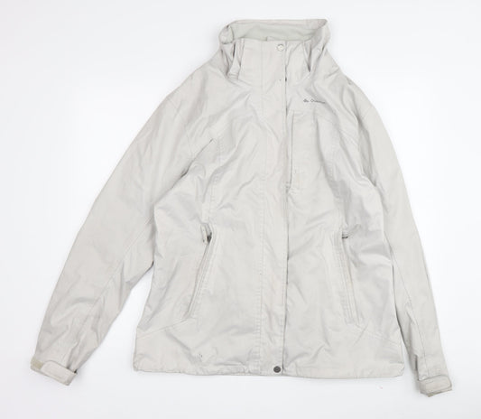 Quechua Women's Grey Waterproof Rain Coat - Size 8
