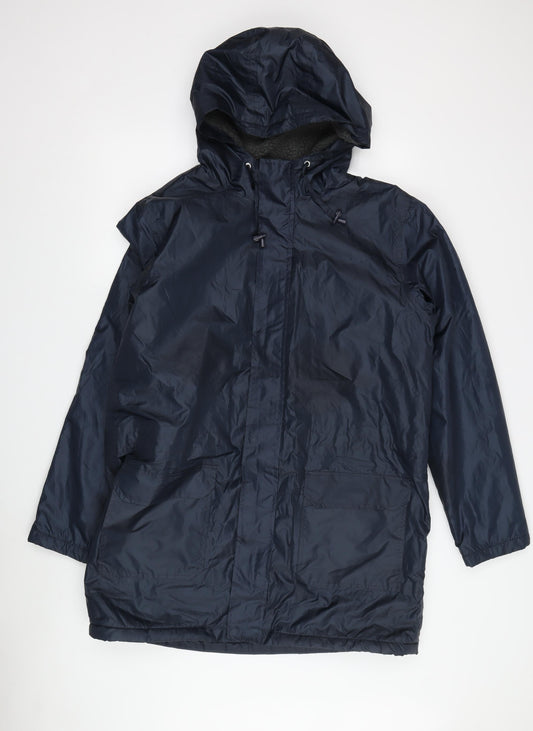 Womens UK Size M Cotton Traders Blue Parka Coat
