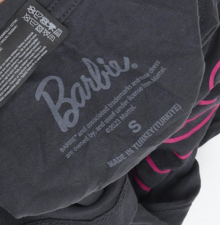 Barbie Women's Black T-Shirt, Size S, Casual Cartoon Style