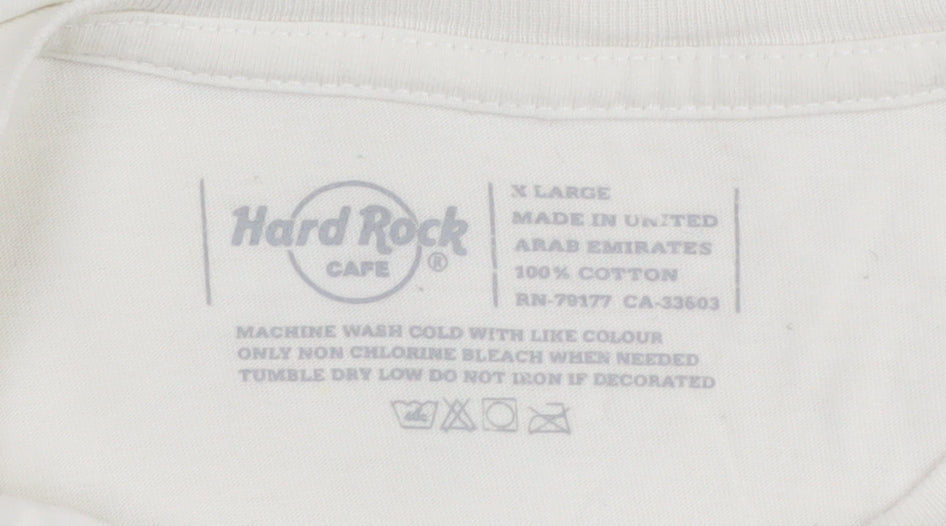 Unisex Adults UK Size XL Hard Rock Cafe White Basic T-Shirt