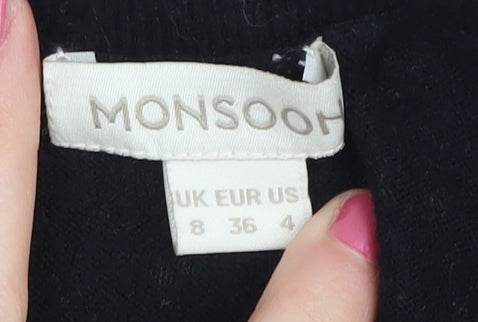 Womens UK Size 8 Monsoon Black Basic Tank