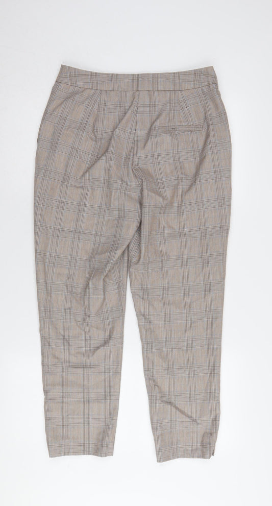 New Look Beige Check Chino Trousers - Size 10, Autumn Style