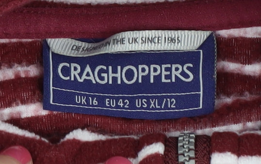 Craghoppers Women's Red Striped Sweatshirt Size 16