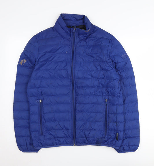 Mens UK Size M Armani Jeans Blue Puffer Jacket