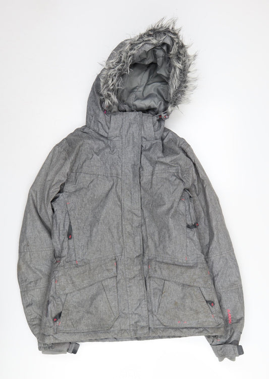 Additional front view of Parallel Women's Grey Ski Jacket, size 8, Waterproof