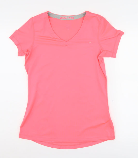 Womens UK Size L Nike Pink Gym & Training Running & Jogging T-Shirt