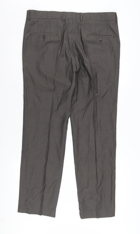 Mens UK Size 52 Calvin Klein Regular Fit Dress Pants Grey Trousers