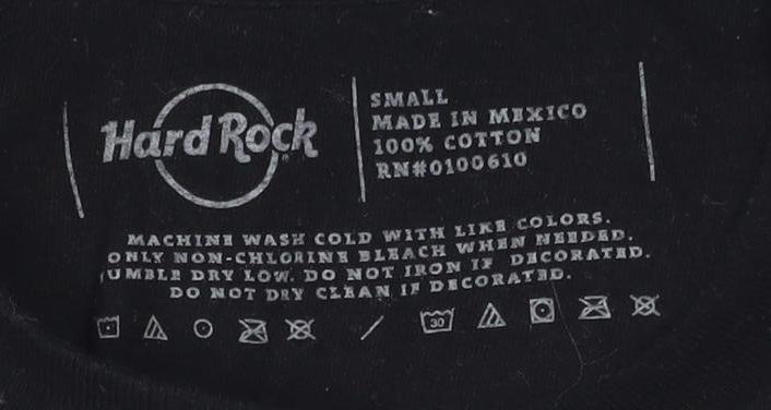 Mens UK Size S Hard Rock Black T-Shirt