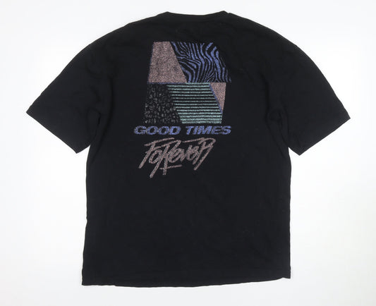 Mens UK Size M JACK & JONES Black T-Shirt