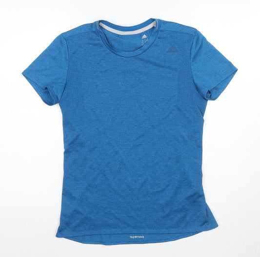 Womens UK Size 8 adidas Blue Running & Jogging Gym & Training T-Shirt