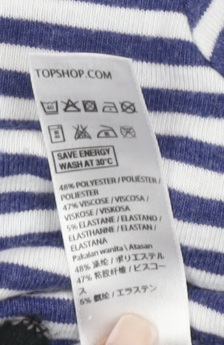 Womens UK Size 16 Topshop Multicoloured Cropped T-Shirt