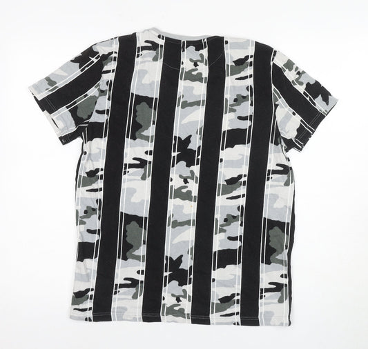 Next Teens Black Grey Camouflage Striped T-Shirt 15 yrs