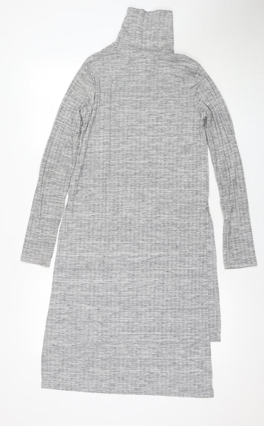 Bershka Women's Grey Sheath Midi Dress Size 12