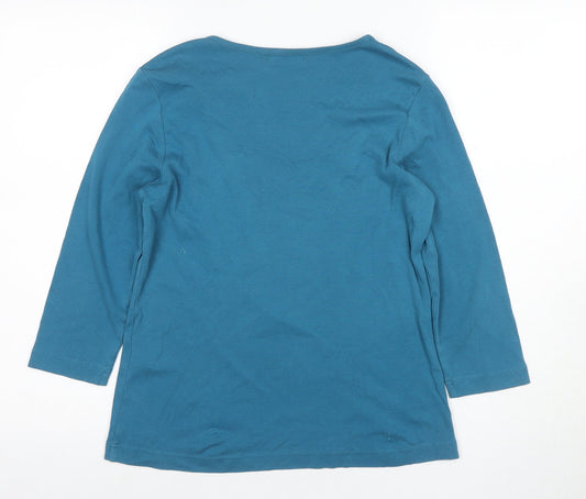 Womens UK Size 12 Oasis Blue Basic Blouse