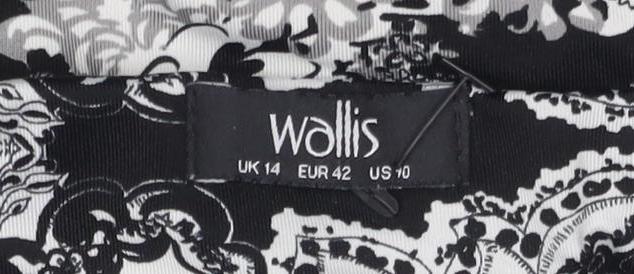 Womens UK Size 14 Wallis Black Tunic Blouse