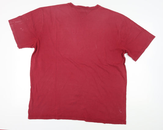 Mens UK Size 2XL Tommy Hilfiger Red T-Shirt