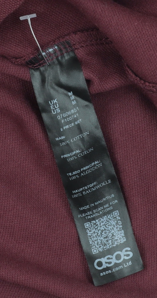 ASOS Men's Red Long Sleeve Polo Shirt M