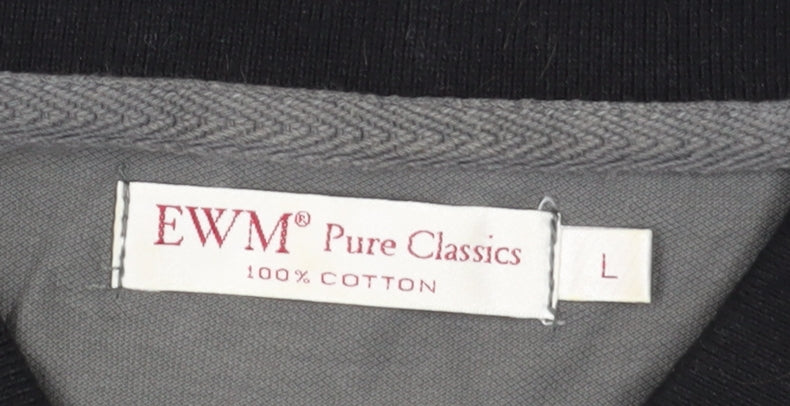 EWM Men's Grey Polo Shirt Short Sleeve L Regular