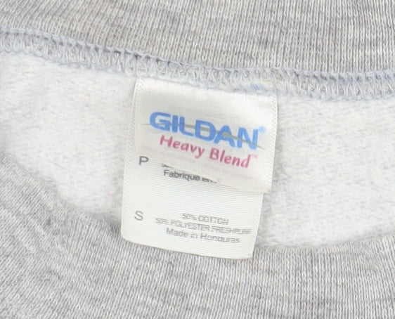 Mens UK Size S Gildan Grey Pullover Sweatshirt