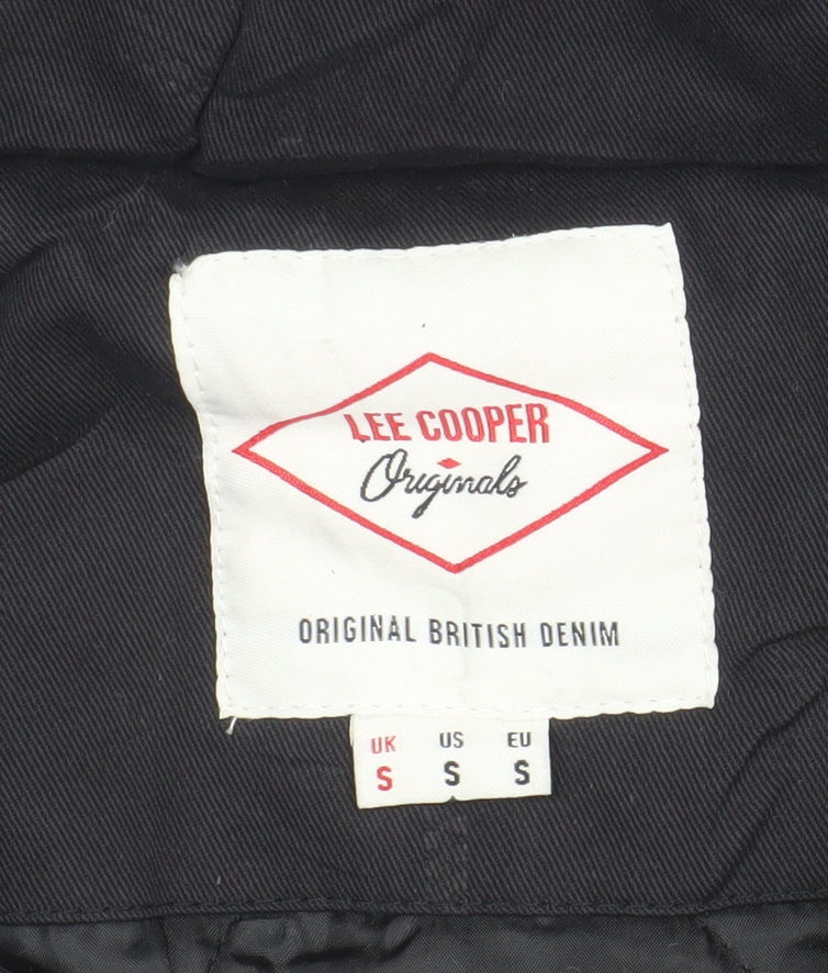 Mens UK Size S Lee Cooper Black Parka Coat