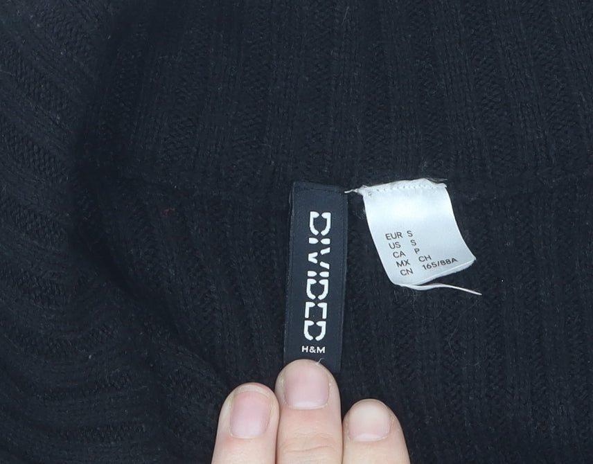 H&M Unisex Black S Pullover Jumper with High Neck