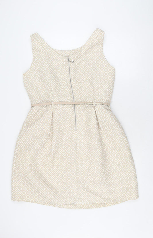 Yumi Women's Beige Fit & Flare Dress Size 16