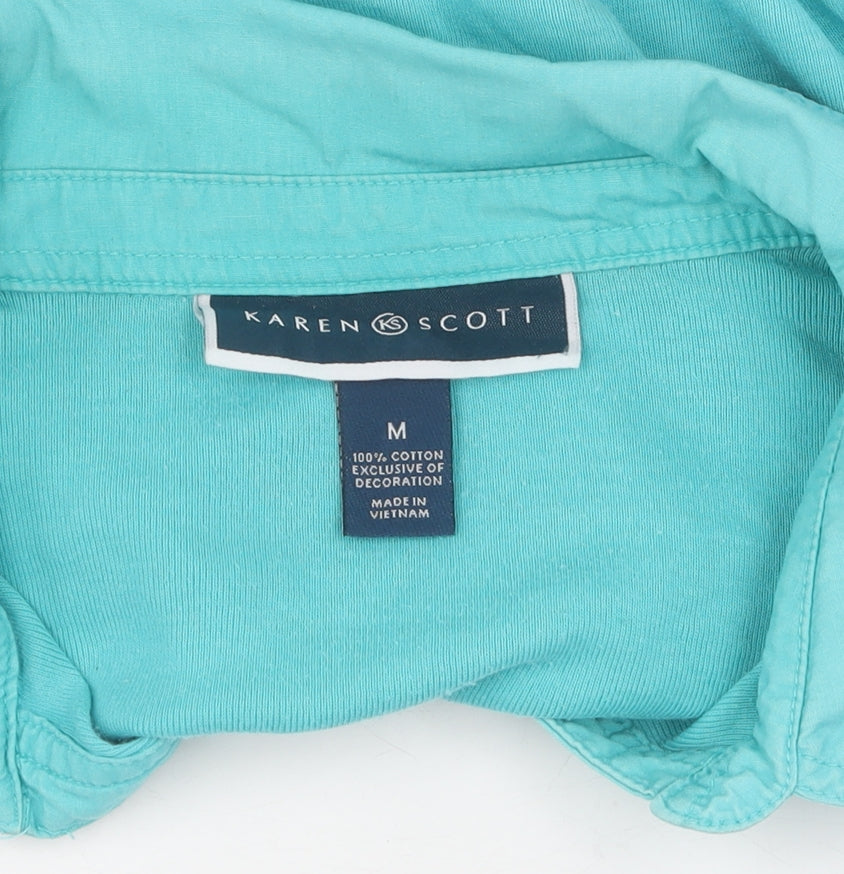 Womens UK Size M Karen Scott Blue Polo