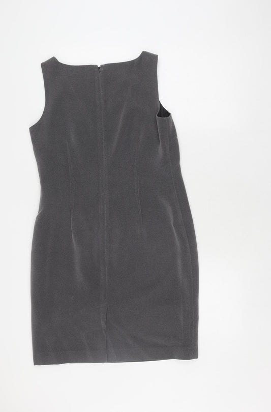 Next Petite Women Grey Sheath Dress Size 12