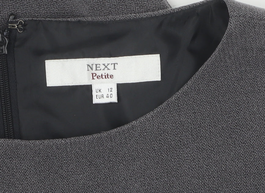 Next Petite Women Grey Sheath Dress Size 12