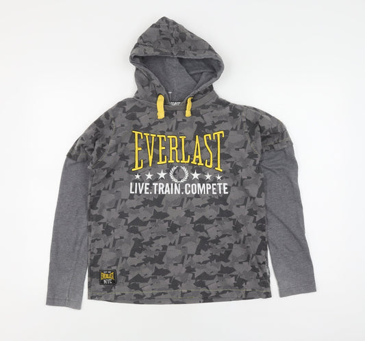 Everlast Boys Grey Camouflage Pullover Hoodie, Size 8 Years