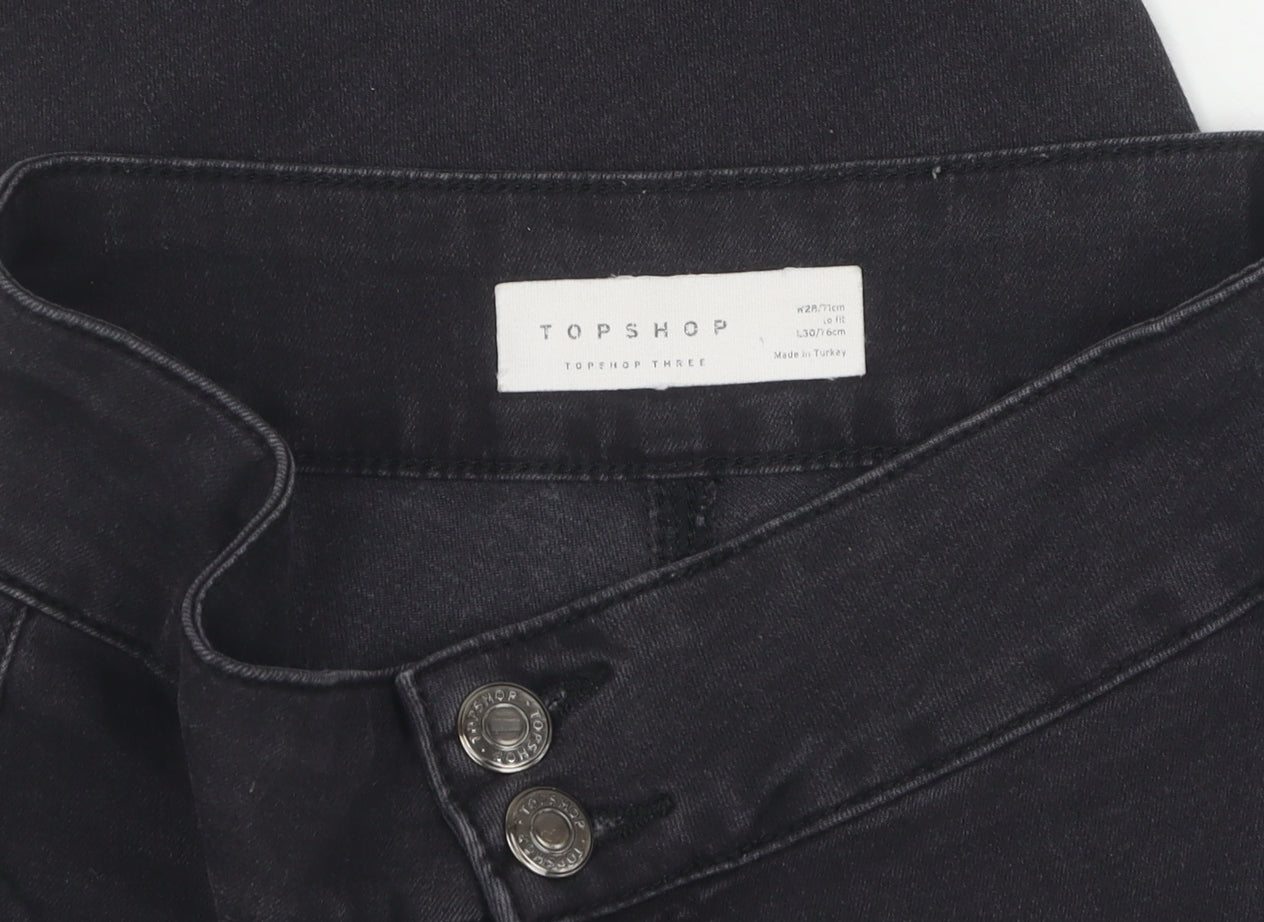 Topshop Women's Black Flared Jeans Size 10