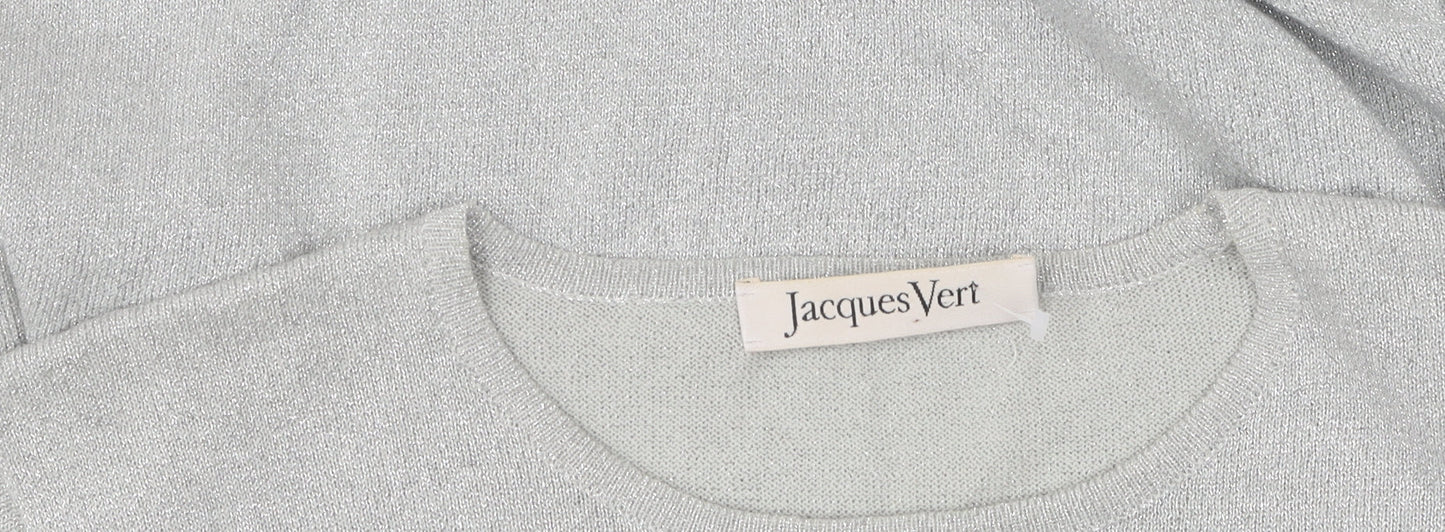 Womens UK Size 2 Jacques Vert Silver Pullover Jumper
