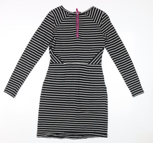 Joules Women's Black Striped Sheath Dress Size 10