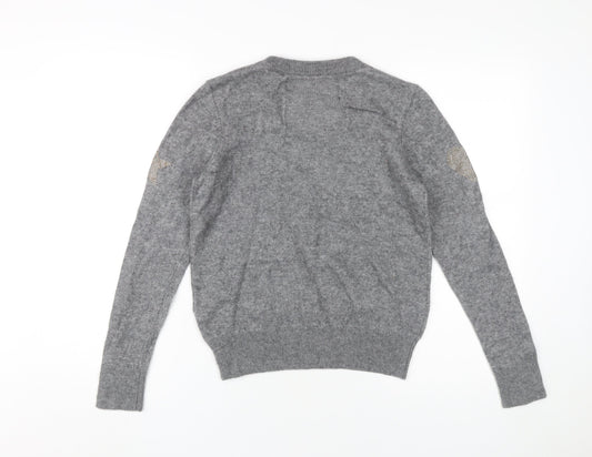 Womens UK Size 12 Superdry Grey Pullover Jumper