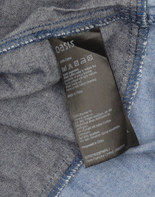 Oasis Women's Blue Short Fit & Flare Denim Dress