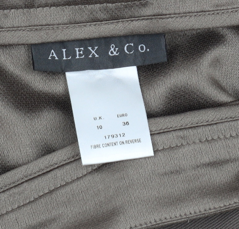 Womens UK Size 10 Alex & Co. Regular Fit Wide-Leg Brown Trousers