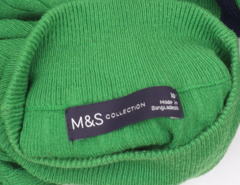 Womens UK Size 10 Marks and Spencer Green Pullover Jumper