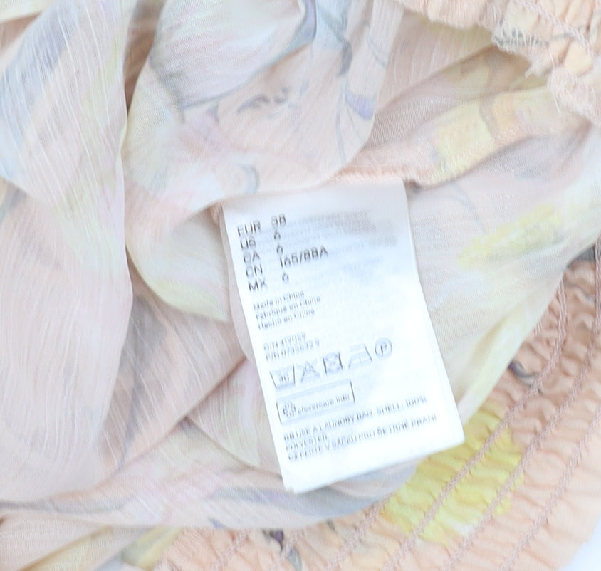 Womens UK Size 10 H&M Beige Cropped Blouse