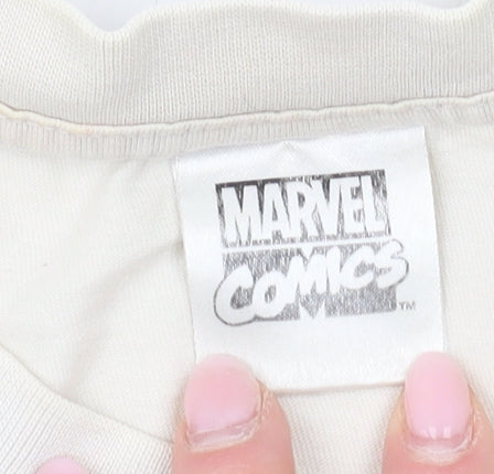 Marvel Men's Beige Graphic Spider-Man T-Shirt Size L