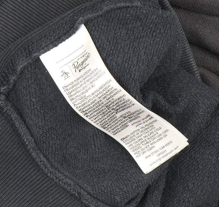 Mens UK Size XL Original Penguin Black Half Zip Sweatshirt