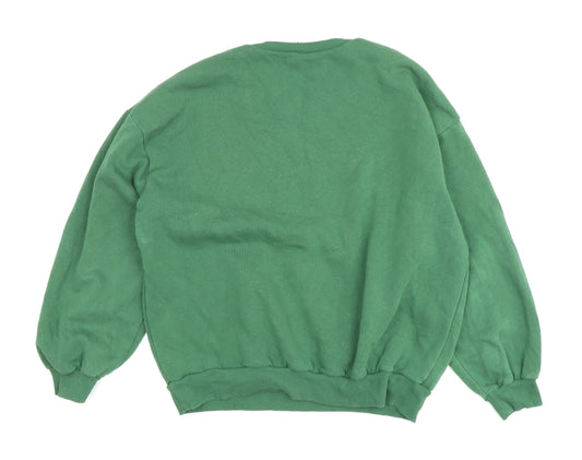 boohoo Women's Green Pullover Sweatshirt Medium