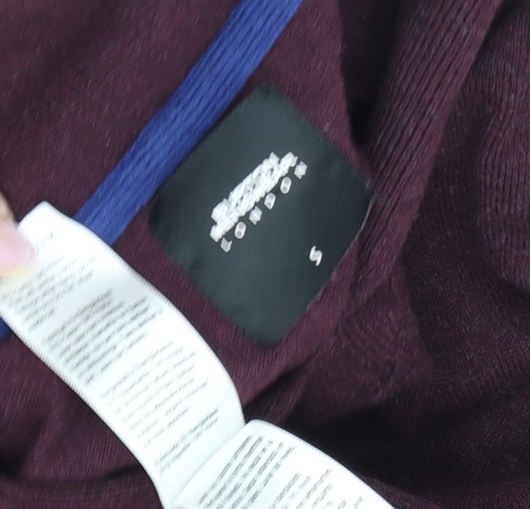 Marks and Spencer Men's Purple Mock Neck Jumper S