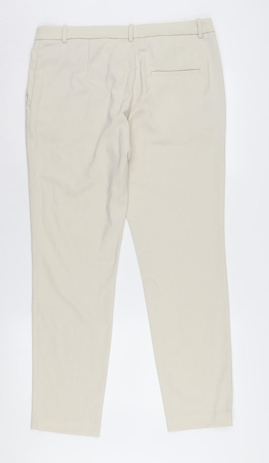 Womens UK Size 14 H&M Regular Fit Dress Pants Beige Trousers