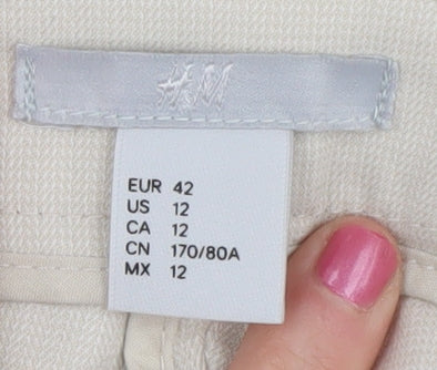 Womens UK Size 14 H&M Regular Fit Dress Pants Beige Trousers